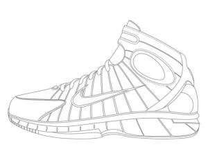 Nike boyama sayfası,  coloring page, yuvarlak hatlı, modern, karikatür