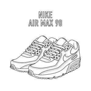 Nike boyama sayfası,  coloring page, Nike Air Max 90, 