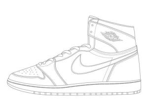 Nike boyama sayfası,  coloring page, Retro Nike tarzı, 