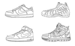 Nike boyama sayfası,  coloring page, minimal, şirin, karikatür