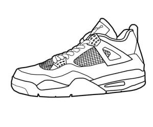 Nike boyama sayfası,  coloring page, Temel Nike Jordan 4, 