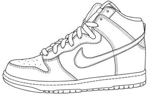 Nike boyama sayfası,  coloring page, Nike Jordan 1 normal, 