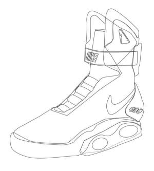 Nike boyama sayfası,  coloring page, Temel Nike Air Mag, 