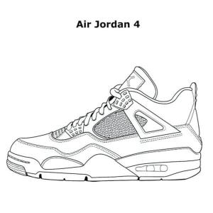 Nike boyama sayfası,  coloring page, Nike Air Jordan 4, 