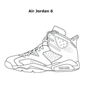 Nike boyama sayfası,  coloring page, Nike Air Jordan 6, 