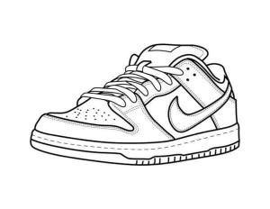 Nike boyama sayfası,  coloring page, modern, kreatif, yuvarlak hatlı