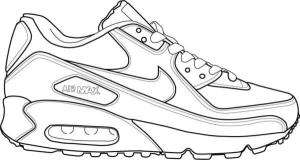 Nike boyama sayfası,  coloring page, Nike Air Max çizimi, 