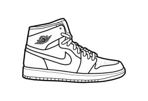 Nike boyama sayfası,  coloring page, Nike Jordan 1 klasik, 