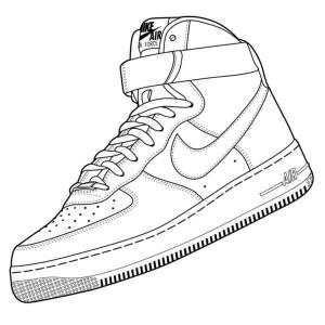 Nike boyama sayfası,  coloring page, Nike Air Force 1 yüksek, 