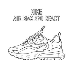 Nike boyama sayfası,  coloring page, Nike Air Max 270, 