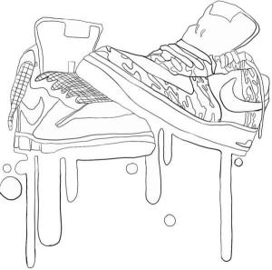 Nike boyama sayfası,  coloring page, çocuklar için, minimal, karikatür