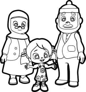 Niloya boyama sayfası,  coloring page, Büyükanne Ve Büyükbaba Ve Niloya, 