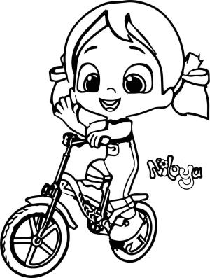 Niloya boyama sayfası,  coloring page, Niloya Bisiklete Binme, 