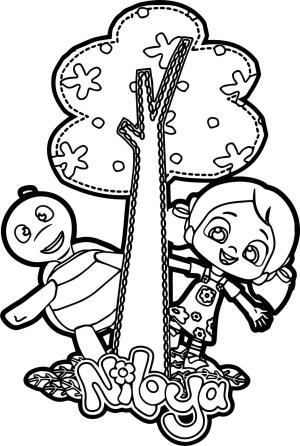 Niloya boyama sayfası,  coloring page, Niloya Ve Kaplumbağa Ağacı, 