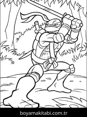 Ninja Kaplumbağalar boyama sayfası – el becerilerini geliştirir, boyama çalışması