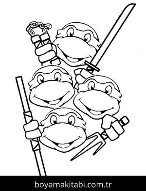 Ninja Kaplumbağalar boyama sayfası – boyama etkinliği, çocuk aktivitesi