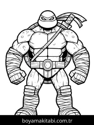 Ninja Kaplumbağalar boyama sayfası – eğlenceli etkinlik, el becerilerini geliştirir