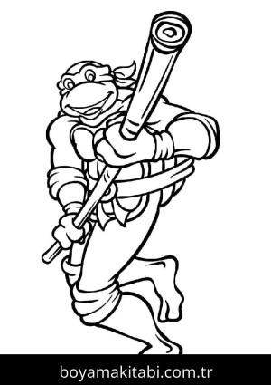 Ninja Kaplumbağalar boyama sayfası – el becerilerini geliştirir, boyama çalışması