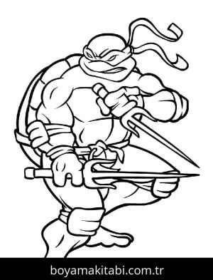 Ninja Kaplumbağalar boyama sayfası – çocuklar için, çizgi film temalı