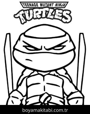 Ninja Kaplumbağalar boyama sayfası – PDF indir, sevimli karakter