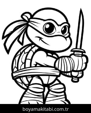 Ninja Kaplumbağalar boyama sayfası – kolay boyama, eğitici aktivite