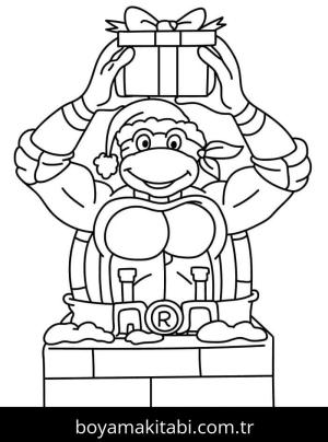 Ninja Kaplumbağalar boyama sayfası – çizgi film temalı, basit çizim