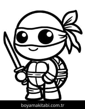 Ninja Kaplumbağalar boyama sayfası – çizgi film temalı, basit çizim