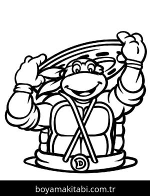 Ninja Kaplumbağalar boyama sayfası – çizgi film temalı, basit çizim