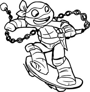 Ninja Kaplumbağalar boyama sayfası,  coloring page, Ninja Kaplumbağa Kaykay, 