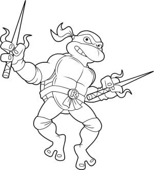 Ninja Kaplumbağalar boyama sayfası,  coloring page, Ninja Kaplumbağa Ve Bıçak, 