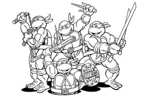 Ninja Kaplumbağalar boyama sayfası,  coloring page, Ninja Kaplumbağalar Takımı, 