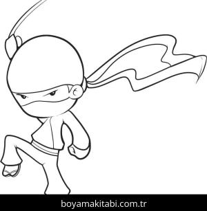Ninja boyama sayfası – çocuklar için, çizgi film temalı