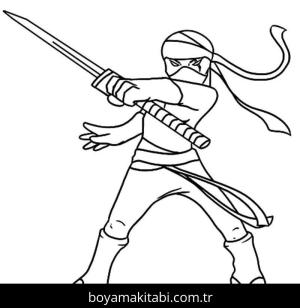 Ninja boyama sayfası – keyifli zaman, renkli çizimler