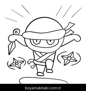 Ninja boyama sayfası – boyama çalışması, yaratıcılığı geliştirir