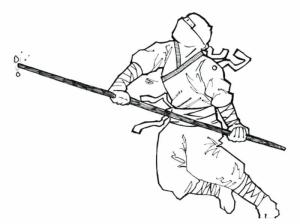 Ninja boyama sayfası,  coloring page, Tam Ninja, 