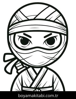 Ninja boyama sayfası – sanatsal çalışma, çocuklar için