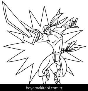 Ninja boyama sayfası – sanatsal çalışma, çocuklar için