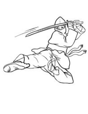 Ninja boyama sayfası,  coloring page, Ninja Atlama, 