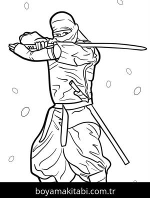 Ninja boyama sayfası – keyifli zaman, renkli çizimler