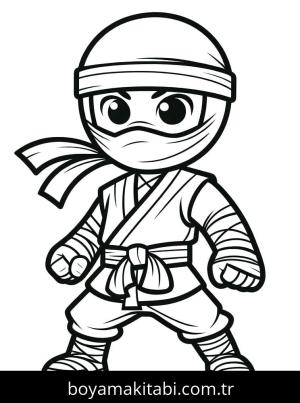 Ninja boyama sayfası – eğlenceli etkinlik, el becerilerini geliştirir