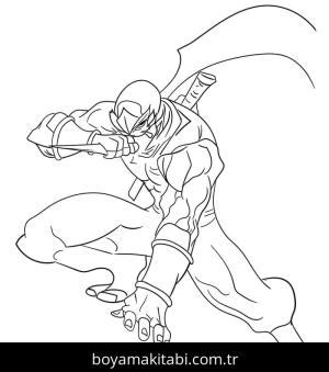 Ninja boyama sayfası – boyama etkinliği, çocuk aktivitesi