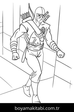 Ninja boyama sayfası – boyama etkinliği, çocuk aktivitesi