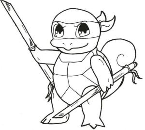 Ninja boyama sayfası,  coloring page, Bebek Ninja Kaplumbağa, 