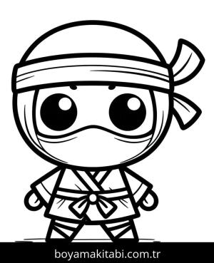 Ninja boyama sayfası – çocuklar için, çizgi film temalı