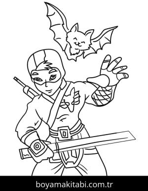 Ninja boyama sayfası – yaratıcılık, eğlenceli etkinlik
