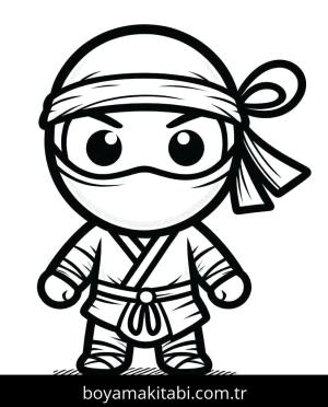 Ninja boyama sayfası – renkli çizimler, okul öncesi