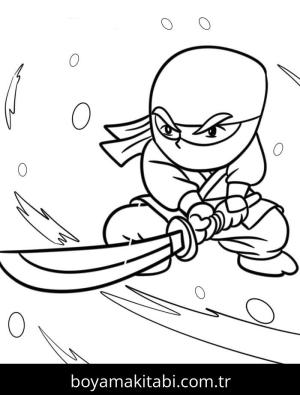 Ninja boyama sayfası – eğitici aktivite, yaratıcılık