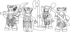 Ninjago boyama sayfası,  coloring page, Lego Ninjago’da Dört Lego Yılanı, 