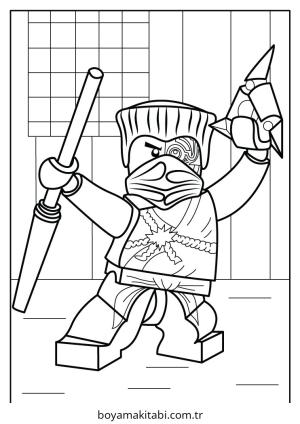 Ninjago boyama sayfası – el becerilerini geliştirir, boyama çalışması