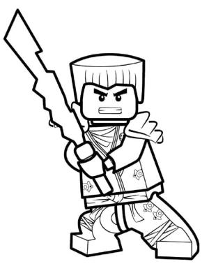 Ninjago boyama sayfası,  coloring page, Kılıç Tutan Kızgın Ninjago Zane, 